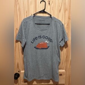 Vintage Life is Good Turkey Day Football Crusher Tee XXL